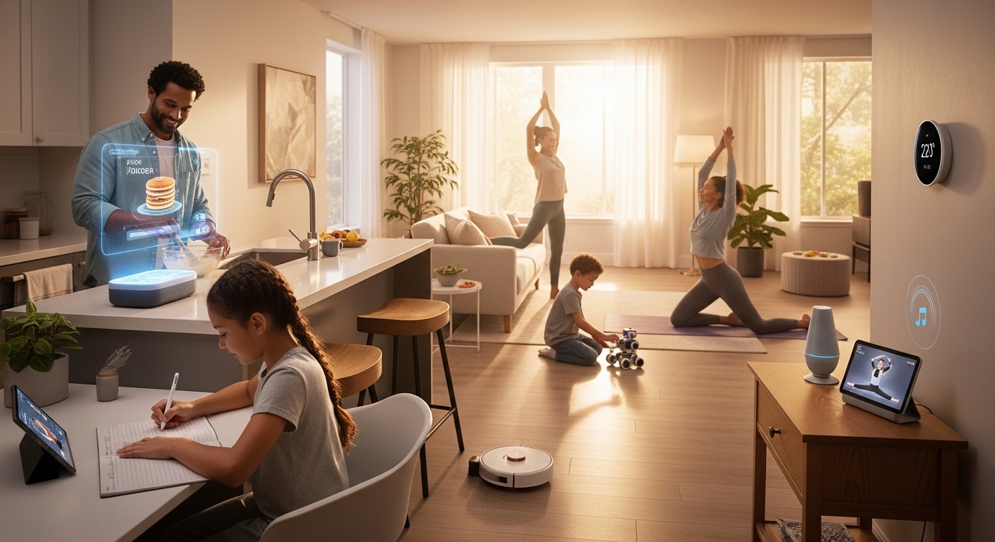 Modern connected home setup with smart lighting and automation devices