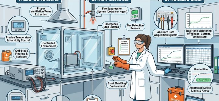 Discover best practices for safer battery testing. Master lab conditions, implement key risk controls, and capture reliable performance data in this practical guide.