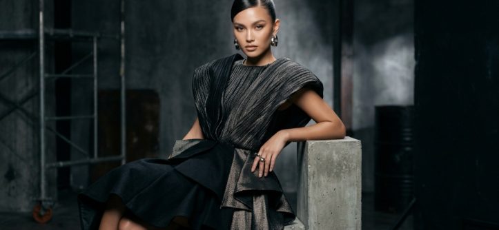 High-fashion editorial portrait of a model showcasing modern glamour and luxury makeup.